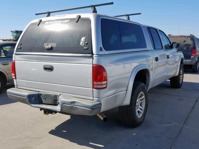 1D7HG38N84S769846 - 2004 DODGE DAKOTA QUA SILVER photo 4