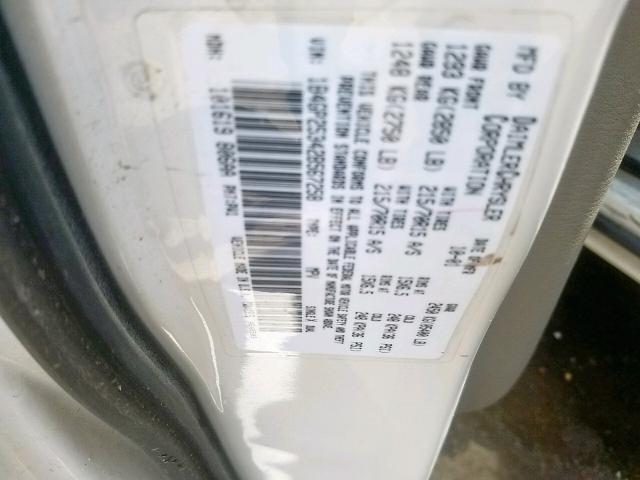 1B4GP25342B567258 - 2002 DODGE CARAVAN SE WHITE photo 10