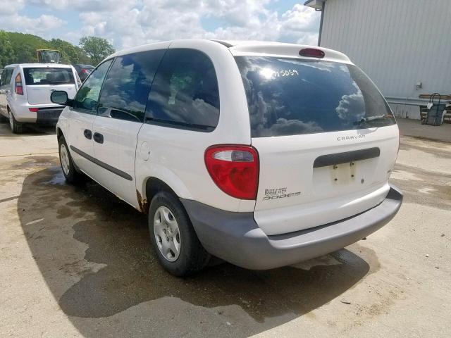 1B4GP25342B567258 - 2002 DODGE CARAVAN SE WHITE photo 3