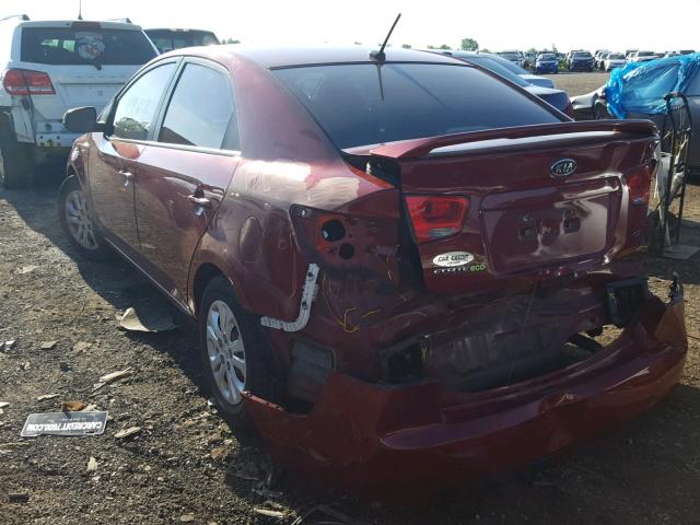 KNAFU4A20B5436680 - 2011 KIA FORTE EX RED photo 3