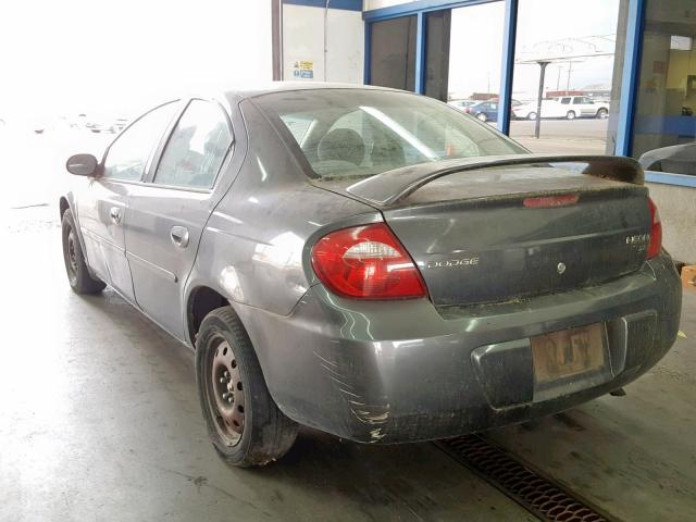 1B3ES56C94D508644 - 2004 DODGE NEON SXT GRAY photo 3