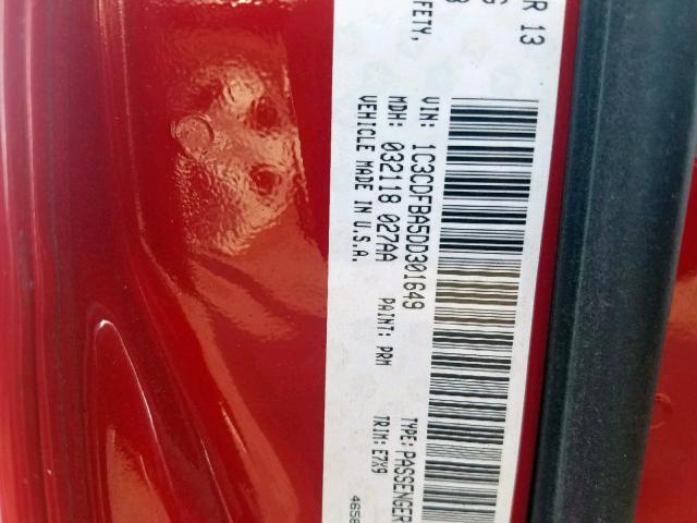 1C3CDFBA5DD301649 - 2013 DODGE DART SXT RED photo 10