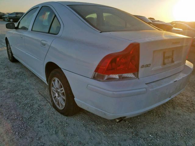 YV1RS640852459015 - 2005 VOLVO S60 WHITE photo 3