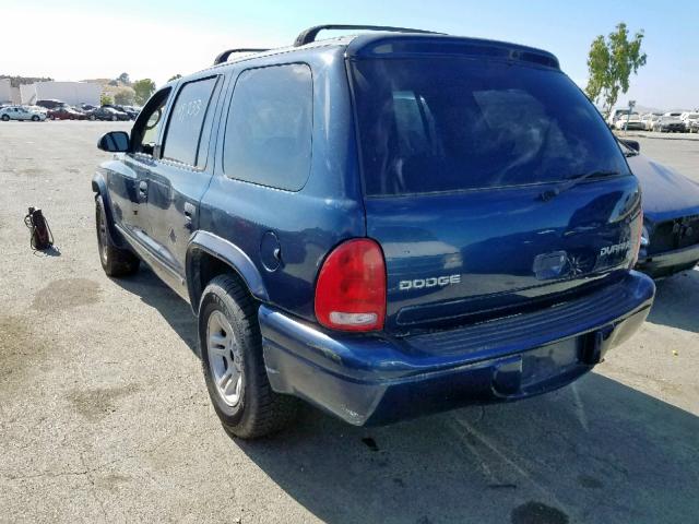 1D4HR48Z83F587359 - 2003 DODGE DURANGO SL BLUE photo 3