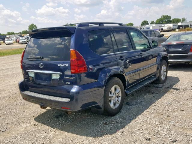 JTJBT20X730005206 - 2003 LEXUS GX 470 BLUE photo 4