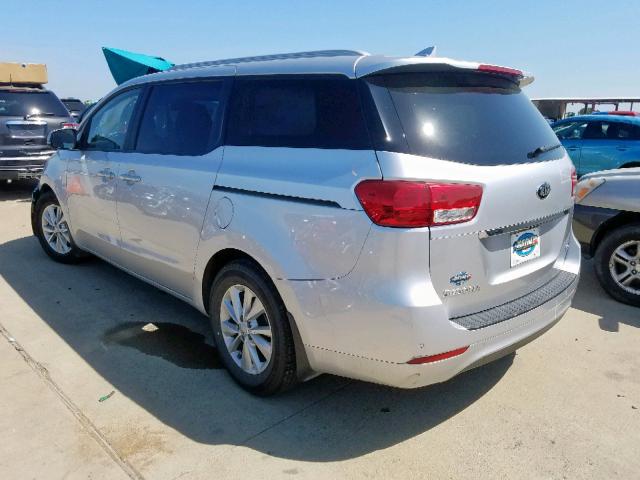 KNDMB5C12G6198570 - 2016 KIA SEDONA LX SILVER photo 3