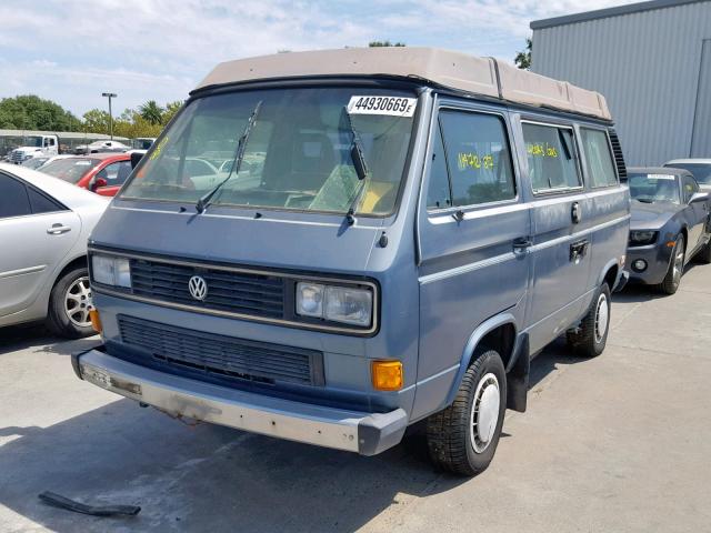 WV2ZB025XHH060909 - 1987 VOLKSWAGEN VANAGON CA BLUE photo 2