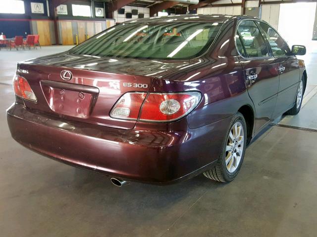 JTHBF30G620036329 - 2002 LEXUS ES 300 MAROON photo 4