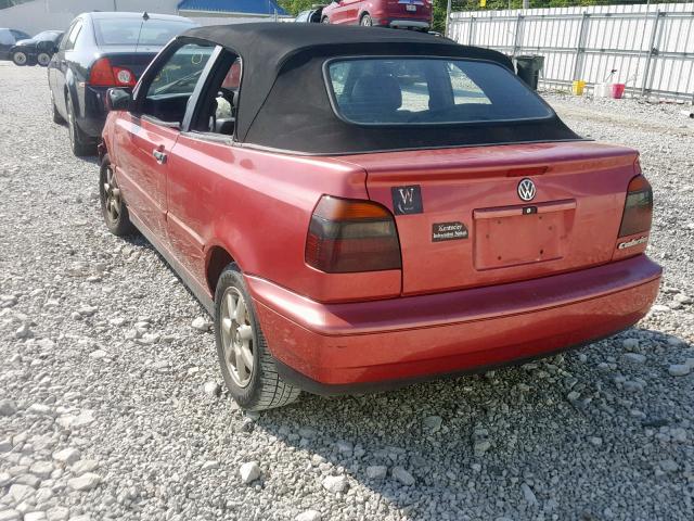 3VWBA81E0VM804721 - 1997 VOLKSWAGEN CABRIO HIG RED photo 3