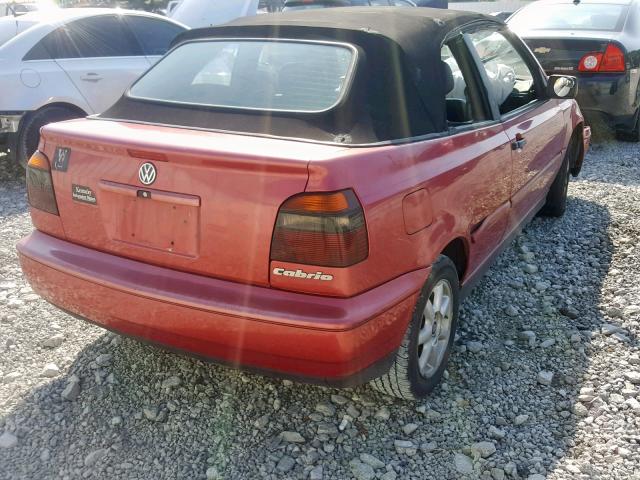 3VWBA81E0VM804721 - 1997 VOLKSWAGEN CABRIO HIG RED photo 4