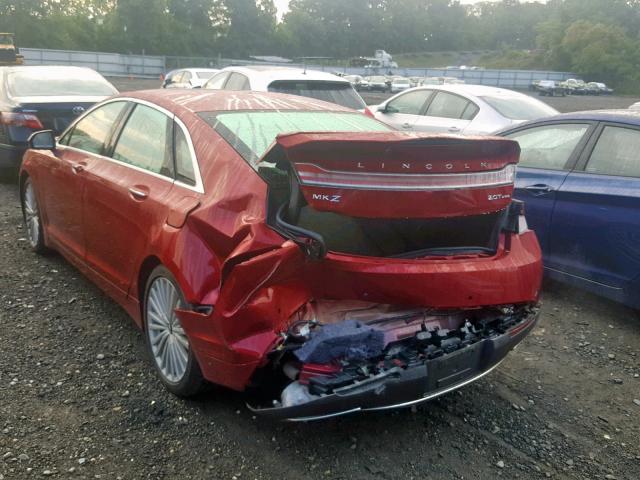 3LN6L5F99HR614461 - 2017 LINCOLN MKZ RESERV RED photo 3