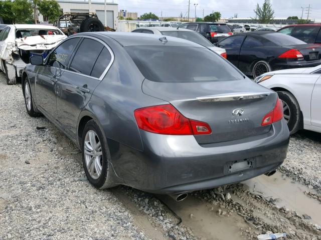 JN1DV6AP0CM812366 - 2012 INFINITI G25 BASE GRAY photo 3