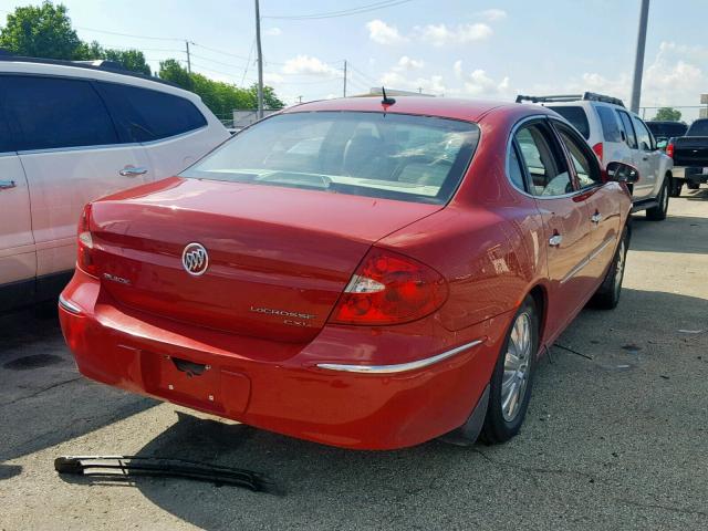 2G4WD582681202385 - 2008 BUICK LACROSSE C RED photo 4