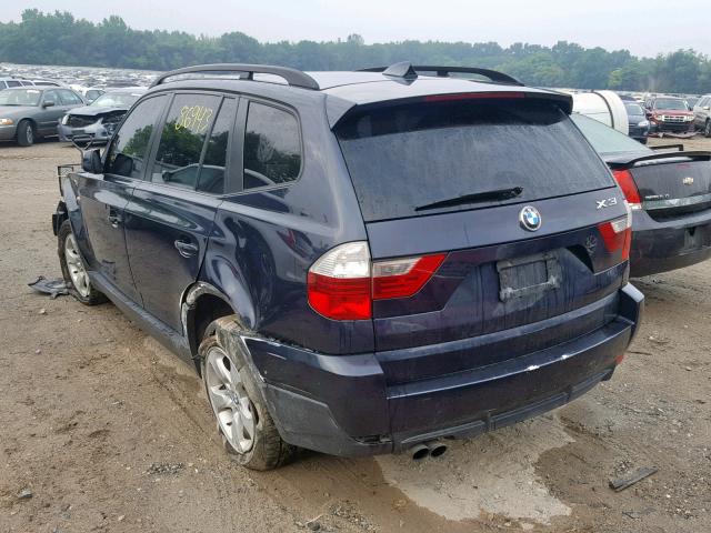 WBXPC93478WJ06238 - 2008 BMW X3 3.0SI BLACK photo 3