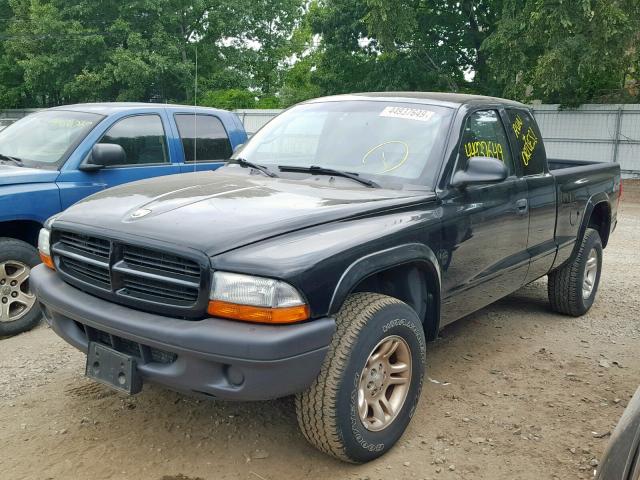 1D7HG12X63S296171 - 2003 DODGE DAKOTA SXT BLACK photo 2