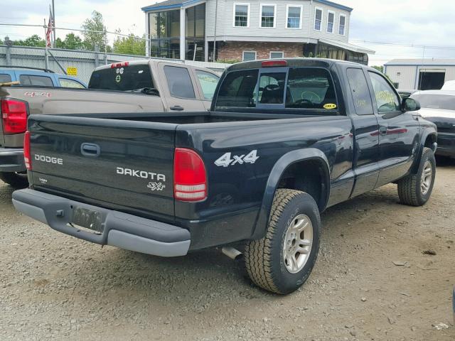 1D7HG12X63S296171 - 2003 DODGE DAKOTA SXT BLACK photo 4