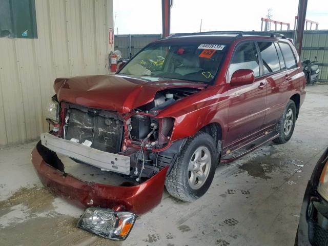 JTEGD21A870159957 - 2007 TOYOTA HIGHLANDER RED photo 2