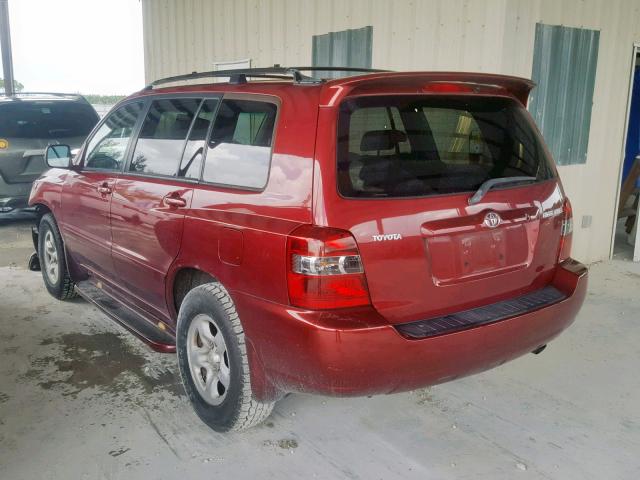 JTEGD21A870159957 - 2007 TOYOTA HIGHLANDER RED photo 3