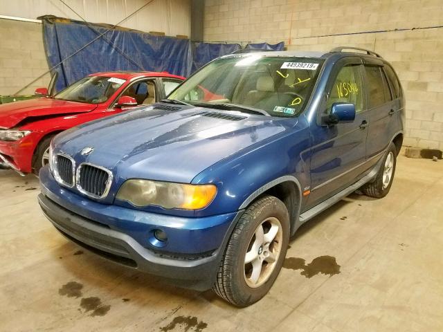 WBAFA53571LM90283 - 2001 BMW X5 3.0I BLUE photo 2