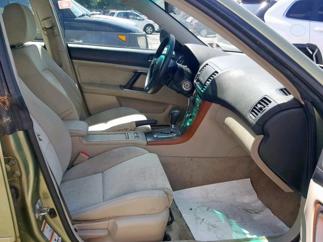 4S4BP61C357373639 - 2005 SUBARU LEGACY OUT GREEN photo 5