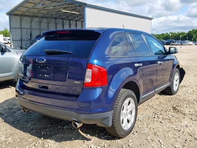 2FMDK3JC7BBA81890 - 2011 FORD EDGE SEL BLUE photo 4