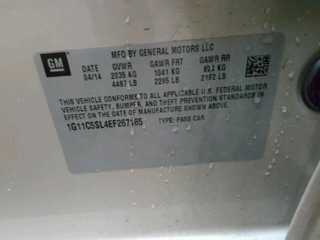 1G11C5SL4EF267185 - 2014 CHEVROLET MALIBU 1LT TAN photo 10
