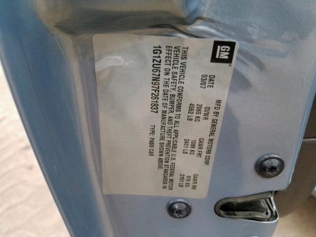 1G1ZU67N97F261837 - 2007 CHEVROLET MALIBU MAX 蓝色 照片 10