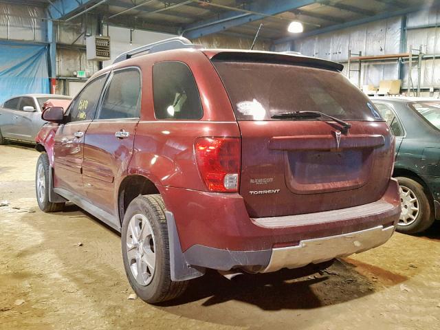 2CKDL33F496200371 - 2009 PONTIAC TORRENT MAROON photo 3