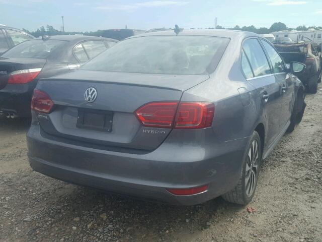 3VW637AJ5EM212718 - 2014 VOLKSWAGEN JETTA HYBR GRAY photo 4