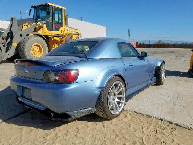 JHMAP11482T004630 - 2002 HONDA S2000 BLUE photo 4