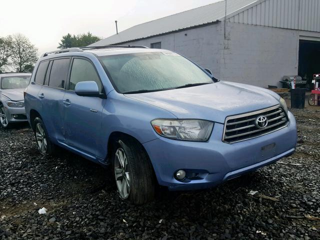 JTEES43A082054535 - 2008 TOYOTA HIGHLANDER BLUE photo 1