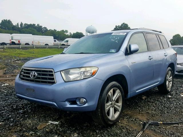 JTEES43A082054535 - 2008 TOYOTA HIGHLANDER BLUE photo 2