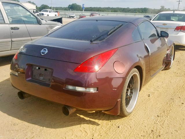 JN1AZ34E06M352596 - 2006 NISSAN 350Z COUPE MAROON photo 4