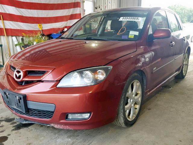 JM1BK344681121087 - 2008 MAZDA 3 HATCHBAC MAROON photo 2