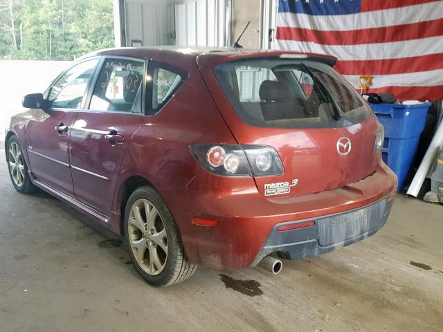 JM1BK344681121087 - 2008 MAZDA 3 HATCHBAC MAROON photo 3