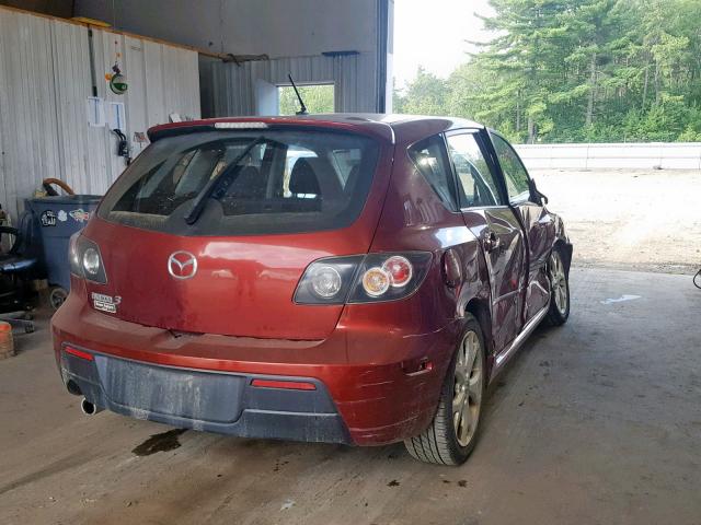 JM1BK344681121087 - 2008 MAZDA 3 HATCHBAC MAROON photo 4