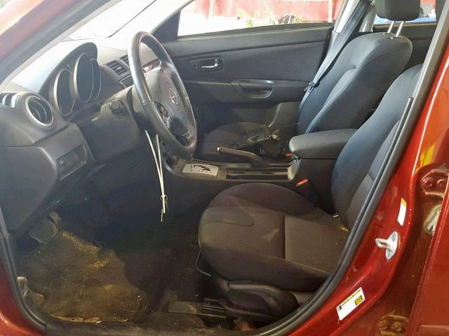 JM1BK344681121087 - 2008 MAZDA 3 HATCHBAC MAROON photo 5