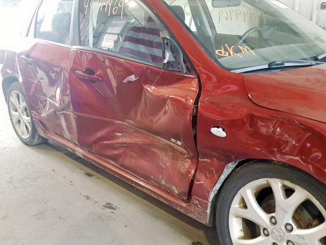 JM1BK344681121087 - 2008 MAZDA 3 HATCHBAC MAROON photo 9