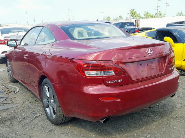 JTHFF2C26A2510469 - 2010 LEXUS IS 250 RED photo 3