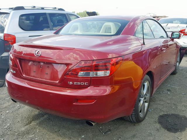 JTHFF2C26A2510469 - 2010 LEXUS IS 250 RED photo 4
