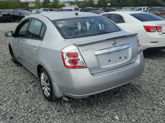 3N1AB6APXCL636495 - 2012 NISSAN SENTRA 2.0 SILVER photo 3