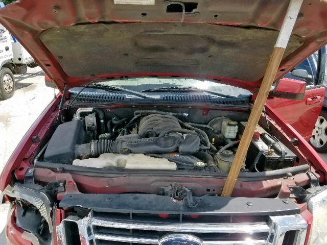 1FMEU74847UA60154 - 2007 FORD EXPLORER E RED photo 7