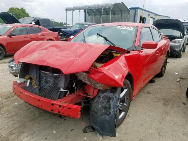 2C3CDXHGXEH164813 - 2014 DODGE CHARGER SX RED photo 2