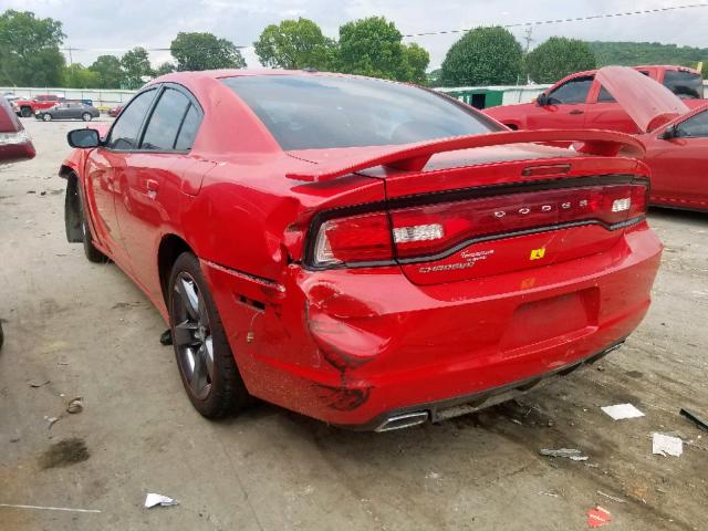 2C3CDXHGXEH164813 - 2014 DODGE CHARGER SX RED photo 3