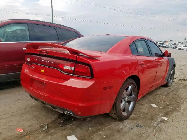 2C3CDXHGXEH164813 - 2014 DODGE CHARGER SX RED photo 4