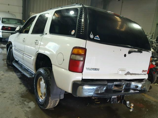 1GKEK13Z53R206063 - 2003 GMC YUKON WHITE photo 3