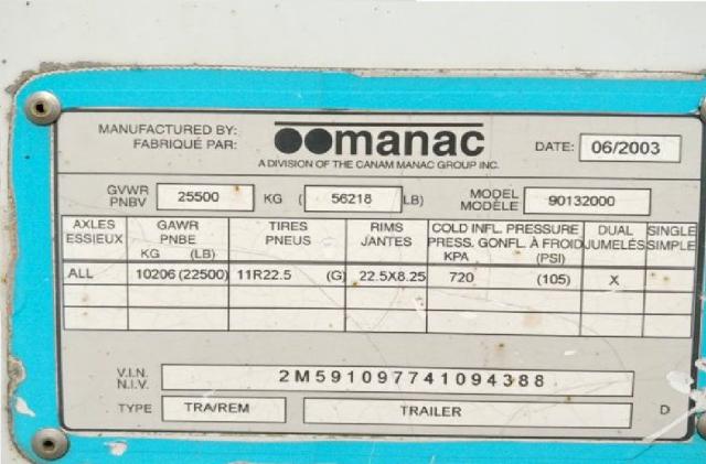 2M591097741094388 - 2004 MANA TRAILER UNKNOWN - NOT OK FOR INV. photo 10