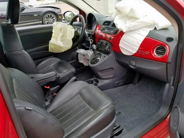 3C3CFFER1ET249248 - 2014 FIAT 500 LOUNGE RED photo 5