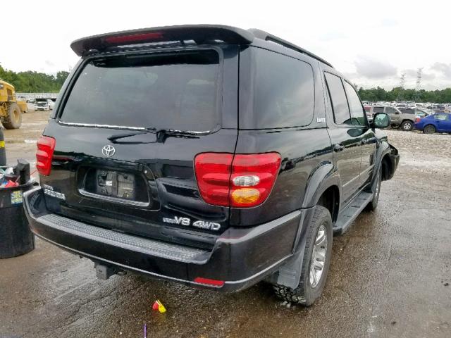 5TDBT48A94S222026 - 2004 TOYOTA SEQUOIA LI BLACK photo 4