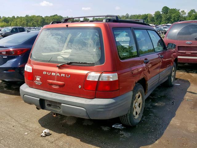 JF1SF635X2H737279 - 2002 SUBARU FORESTER L RED photo 4